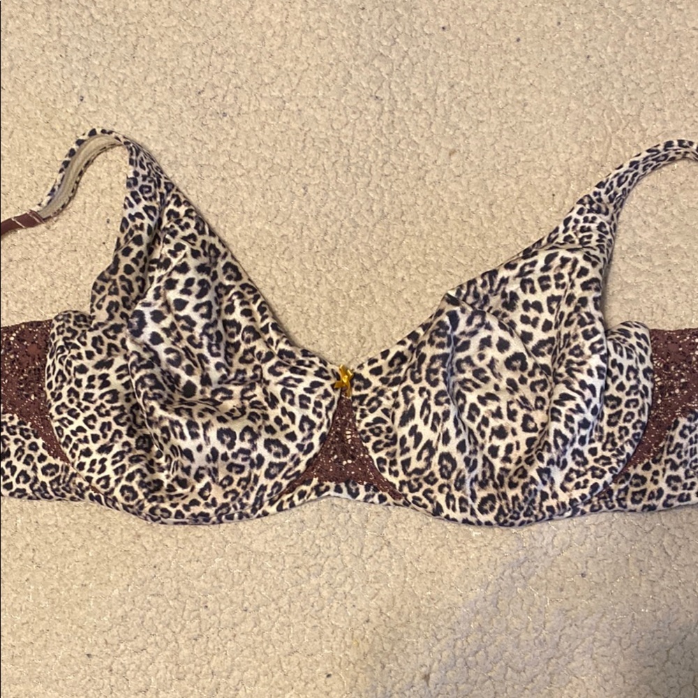 Cacique Brown Leopard Print Bra Intimates & Sleepwear